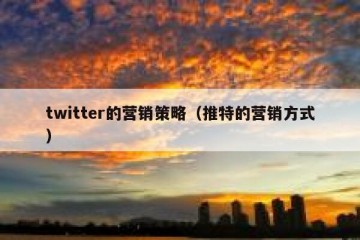 twitter的营销策略（推特的营销方式）