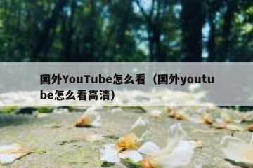 国外YouTube怎么看（国外youtube怎么看高清）