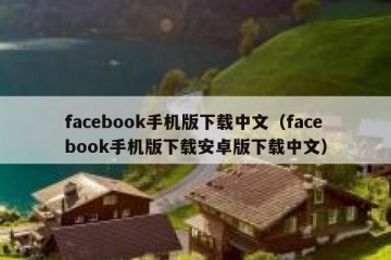 facebook手机版下载中文（facebook手机版下载安卓版下载中文）