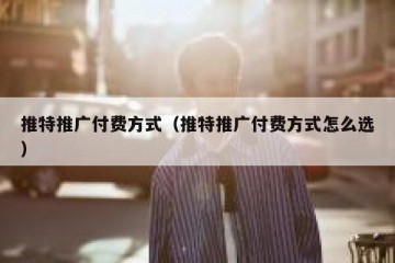 推特推广付费方式（推特推广付费方式怎么选）