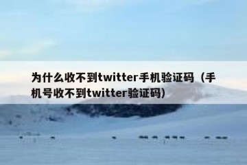 为什么收不到twitter手机验证码（手机号收不到twitter验证码）