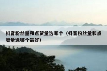 抖音粉丝量和点赞量选哪个（抖音粉丝量和点赞量选哪个最好）
