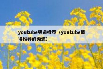 youtube频道推荐（youtube值得推荐的频道）