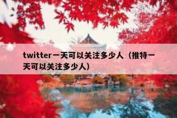 twitter一天可以关注多少人（推特一天可以关注多少人）