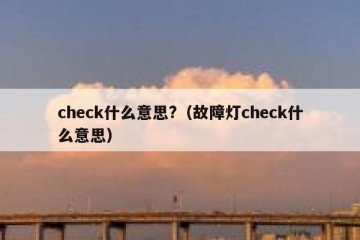 check什么意思?（故障灯check什么意思）