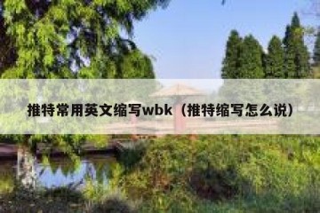 推特常用英文缩写wbk（推特缩写怎么说）