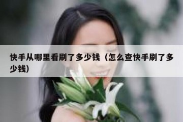 快手从哪里看刷了多少钱（怎么查快手刷了多少钱）