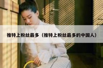 推特上粉丝最多（推特上粉丝最多的中国人）