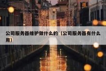 公司服务器维护做什么的（公司服务器有什么用）