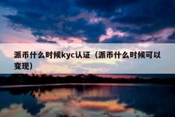 派币什么时候kyc认证（派币什么时候可以变现）