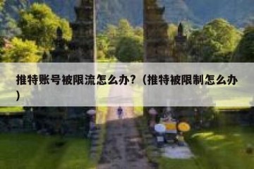 推特账号被限流怎么办?（推特被限制怎么办）
