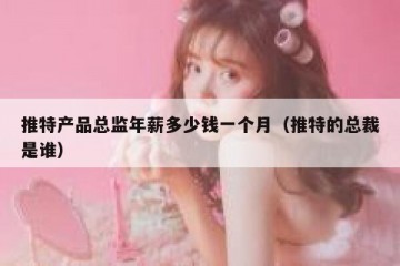 推特产品总监年薪多少钱一个月（推特的总裁是谁）