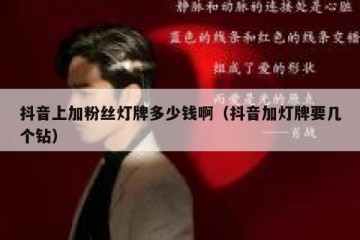 抖音上加粉丝灯牌多少钱啊（抖音加灯牌要几个钻）