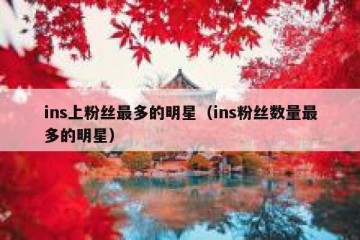 ins上粉丝最多的明星（ins粉丝数量最多的明星）