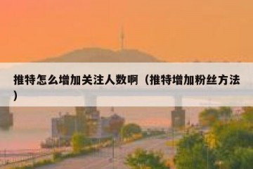 推特怎么增加关注人数啊（推特增加粉丝方法）