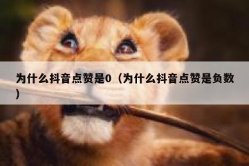 为什么抖音点赞是0（为什么抖音点赞是负数）