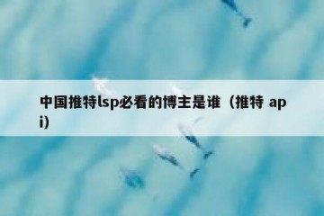 中国推特lsp必看的博主是谁（推特 api）