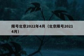 限号北京2022年4月（北京限号20214月）