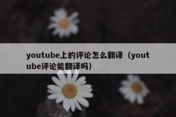 youtube上的评论怎么翻译（youtube评论能翻译吗）