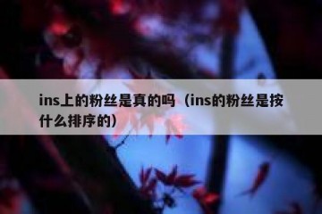 ins上的粉丝是真的吗（ins的粉丝是按什么排序的）