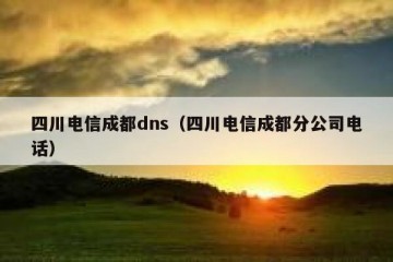四川电信成都dns（四川电信成都分公司电话）