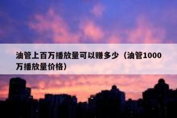 油管上百万播放量可以赚多少（油管1000万播放量价格）