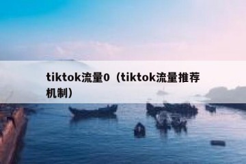 tiktok流量0（tiktok流量推荐机制）