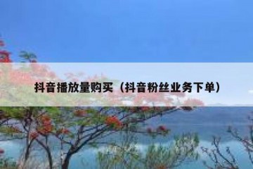 抖音播放量购买（抖音粉丝业务下单）