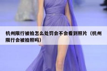 杭州限行被拍怎么处罚会不会看到照片（杭州限行会被拍照吗）