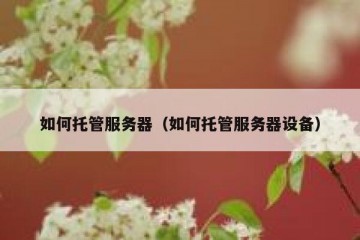 如何托管服务器（如何托管服务器设备）