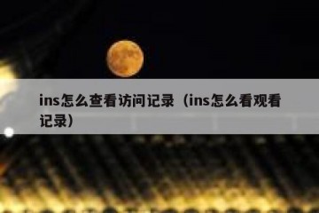 ins怎么查看访问记录（ins怎么看观看记录）