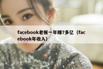 facebook老板一年赚7多亿（facebook年收入）