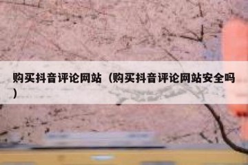 购买抖音评论网站（购买抖音评论网站安全吗）