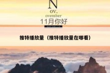 推特播放量（推特播放量在哪看）