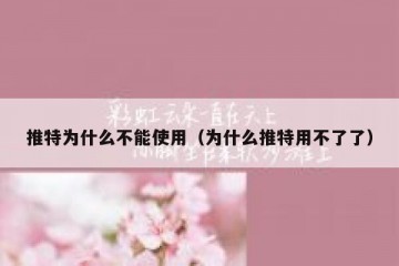 推特为什么不能使用（为什么推特用不了了）