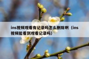 ins视频观看有记录吗怎么删除啊（ins视频能看到观看记录吗）
