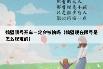 鹤壁限号开车一定会被拍吗（鹤壁现在限号是怎么规定的）