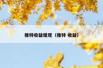 推特收益提现（推特 收益）