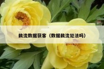 截流数据获客（数据截流犯法吗）