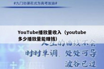 YouTube播放量收入（youtube多少播放量能赚钱）