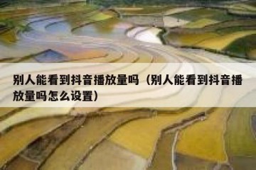 别人能看到抖音播放量吗（别人能看到抖音播放量吗怎么设置）