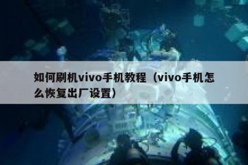 如何刷机vivo手机教程（vivo手机怎么恢复出厂设置）