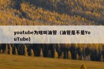 youtube为啥叫油管（油管是不是YouTube）