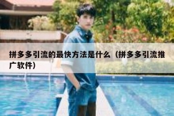 拼多多引流的最快方法是什么（拼多多引流推广软件）
