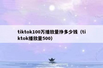 tiktok100万播放量挣多少钱（tiktok播放量500）