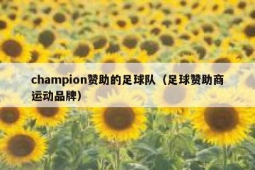 champion赞助的足球队（足球赞助商运动品牌）