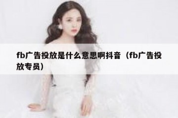 fb广告投放是什么意思啊抖音（fb广告投放专员）