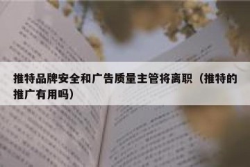 推特品牌安全和广告质量主管将离职（推特的推广有用吗）