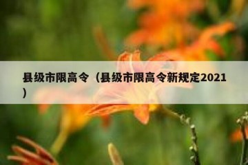 县级市限高令（县级市限高令新规定2021）