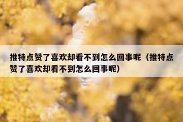 推特点赞了喜欢却看不到怎么回事呢（推特点赞了喜欢却看不到怎么回事呢）